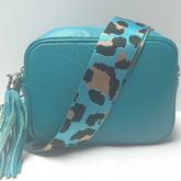 GEMMA Crossbody Leather Bag Turquoise - Majestico Gifts